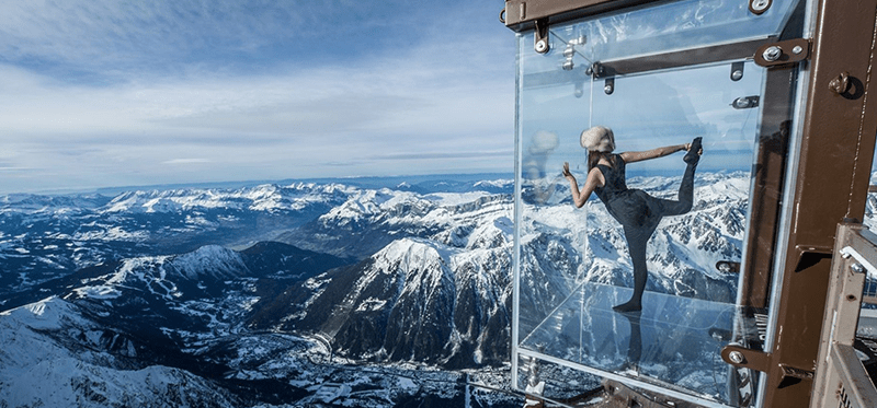 lady in mountains