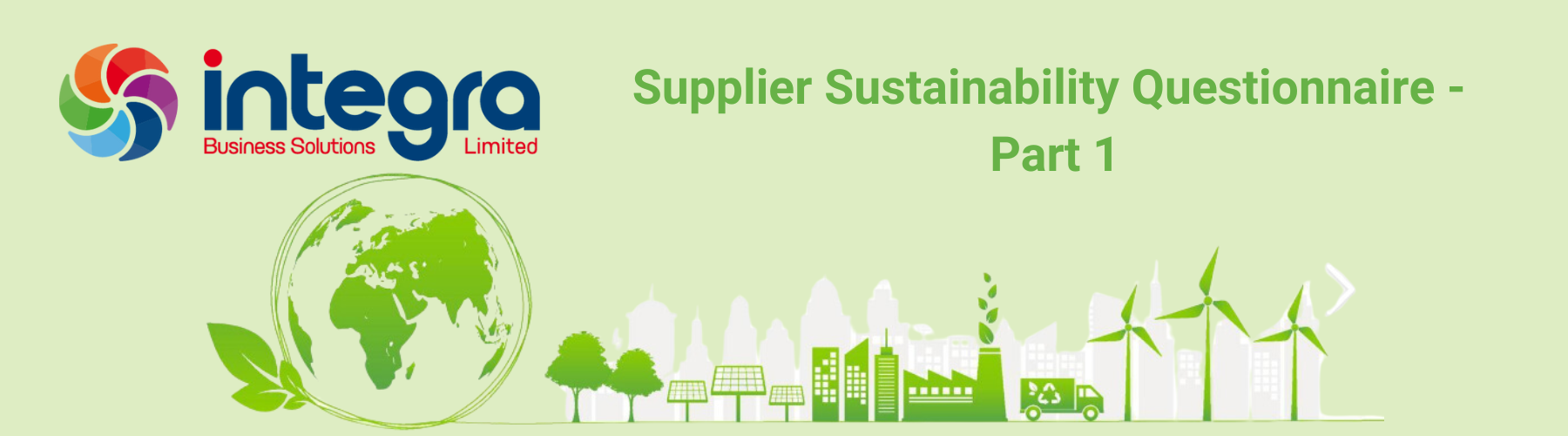 Supplier Sustainability Questionnaire Part 1 Integra Business